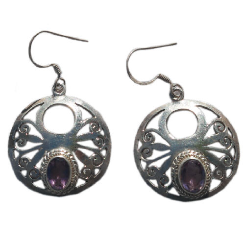 Amthyst Sterling Silver Earring